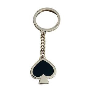 Kate Spade Spade shape Keyfob bag charm white/ black Gold tone